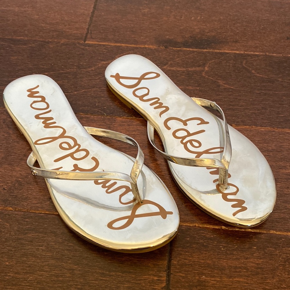 Sam Edelman silver Flip Flop Sandals